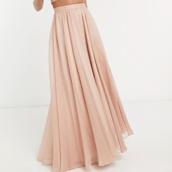 NWT Blush Maxi Skirt with Tie Waist - Picture 1 of 5